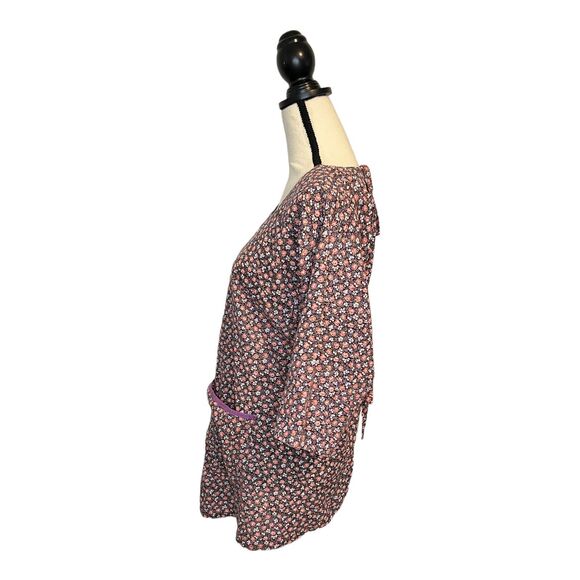 Design House Print 100% Cotton Smock Apron Front Pocket All Over Floral Print - Picture 4 of 8